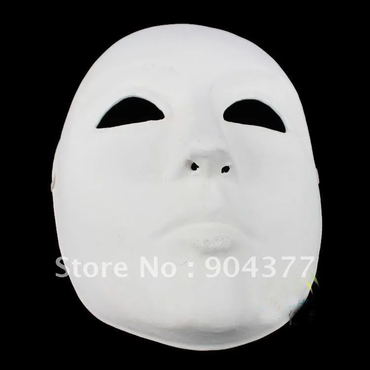 Thicken Unpainted Mens Blank Carnival Mask For Masquerade Decoration Paper  Pulp Full Face Blank Plain White Fine Art Program 90g From Chinasilkcrafts,  $90.46